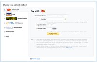 Выбор оплаты банковской картой